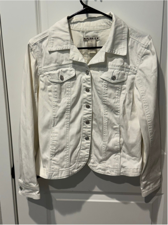 A.M.I. Jackets & Blazers - Women's Y2K A.M.I. White Stretch Jean Jacket S